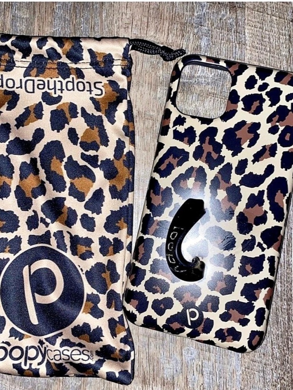 Loopy Leopard Print Phone Case with Pouch